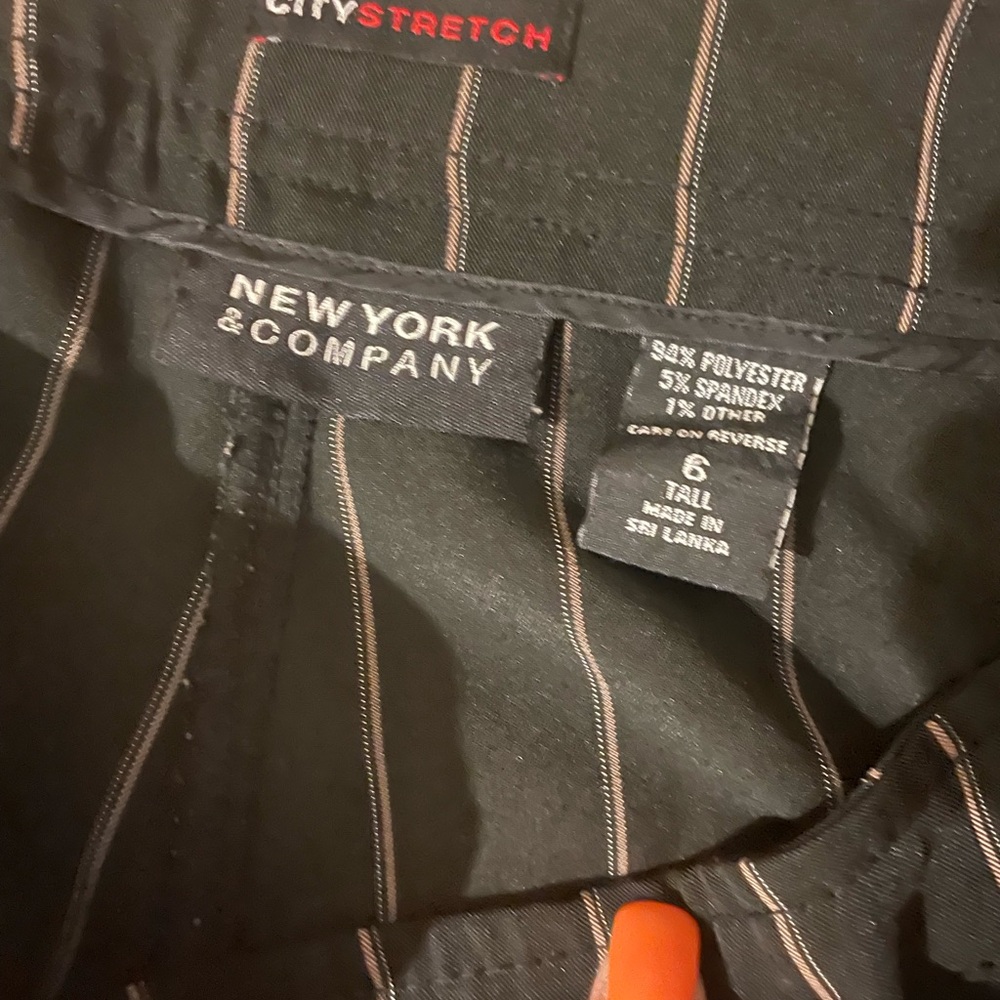 New York & Company Black Striped Trousers